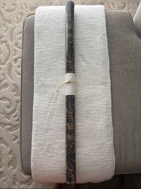 McGee & Co Leaf Print Kraft Wrapping Paper Roll - Navy on Brown